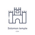 solomon temple in jerusalem icon from religion outline collection. Thin line solomon temple in jerusalem icon isolated on white