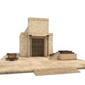 Solomons Temple on white. 3D illustration
