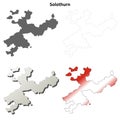 Solothurn blank detailed outline map set