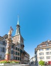 Solothurn, SO / Switzerland - 2 June 2019: historic old town in the Swiss city of Solothurn with a view of the famous Marktplatz