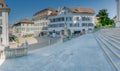 Solothurn, SO / Switzerland - 2 June 2019: historic old town in the Swiss city of Solothurn with a view of the Hauptgasse near