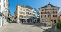 Solothurn, SO / Switzerland - 2 June 2019: historic old town in the Swiss city of Solothurn with a view of the Saint George