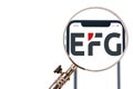 SOLOTHURN, SWITZERLAND - NOVEMBER 12, 2018: EFG logo displayed on a modern smartphone