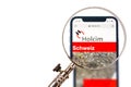 SOLOTHURN, SWITZERLAND - NOVEMBER 11, 2018: Holcim logo displayed on a modern smartphone