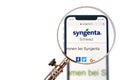 SOLOTHURN, SWITZERLAND - NOVEMBER 11, 2018: Syngenta logo displayed on a modern smartphone