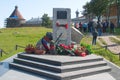 Solovetsky islands, Russia - August 10, 2019: Monument to the pupils of the school Solovetsky Jung who died during the Second