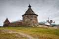 Solovetsky monastery with Korozhnaya tower foreground Royalty Free Stock Photo