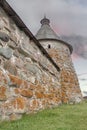 Solovetsky Monastery. Solovki fortress wall with towers Royalty Free Stock Photo