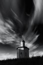 Solovki island, Russia. Chapel of Constantine in Solovetsky Monastery against the backdrop of cloudy sky