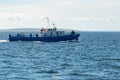 The passenger ferry with tourists goes on the White Sea Royalty Free Stock Photo