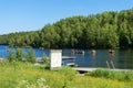 Students on the boats went camping on Solovki Island