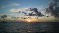 2020 solstice sunset Galveston Harbor Royalty Free Stock Photo
