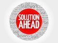 Solution ahead circle word cloud