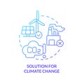 Solution for climate change blue gradient concept icon Royalty Free Stock Photo