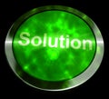 Solution Computer Button In Green Showing Success 3d Rendering Royalty Free Stock Photo