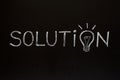 Solution concept on blackboard Royalty Free Stock Photo