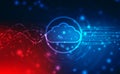 Solution Concept with Cloud Computing, Digital Cloud computing and network Concept background. Royalty Free Stock Photo
