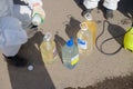 RAMENSKOYE,RUSSIA - MARCH 26, 2020: Solution for disinfection and spraying in bottles Covid-19