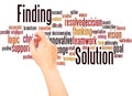 Solution Finding word cloud hand writing concept