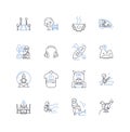 Solution-focused therapy line icons collection. Solution, Focus, Change, Growth, Positivity, Strengths, Possibilities