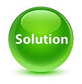 Solution glassy green round button