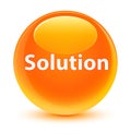 Solution glassy orange round button