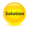 Solution glassy yellow round button