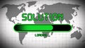 SOLUTION - green lettering over green loading progress bar in front of world map background