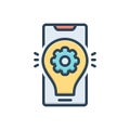 Color illustration icon for Solution, explanation and result