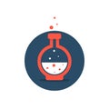 Solution icon with red lab bottle Royalty Free Stock Photo