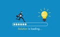 Solution and idea loading concept with progress bar and light bulb symbol, big idea, innovation and creativity for success, Royalty Free Stock Photo