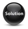 Solution glassy black round button