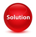 Solution glassy red round button