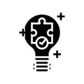 solution light bulb glyph icon vector illustration Royalty Free Stock Photo