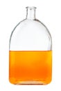 Solution of orange watercolour in glass flask