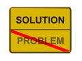 Solution and problem sign