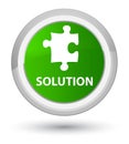 Solution (puzzle icon) prime green round button Royalty Free Stock Photo