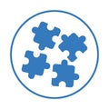Solution, puzzle, strategy icon / blue color