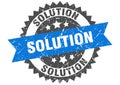 Solution stamp. solution grunge round sign.