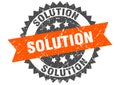 Solution stamp. solution grunge round sign.