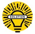 SOLUTION stamp on white background