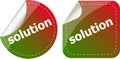 Solution stickers set, icon button isolated on white Royalty Free Stock Photo