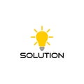 Solution text icon or sign