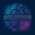 Solution vector round outline colored illustration Royalty Free Stock Photo