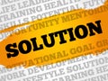 SOLUTION word cloud collage Royalty Free Stock Photo