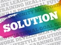 Solution word cloud collage Royalty Free Stock Photo
