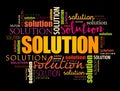 SOLUTION word cloud collage, business concept Royalty Free Stock Photo