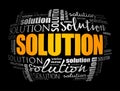 SOLUTION word cloud collage, business concept Royalty Free Stock Photo