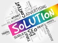 Solution word cloud collage Royalty Free Stock Photo