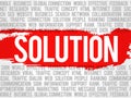 Solution word cloud collage Royalty Free Stock Photo